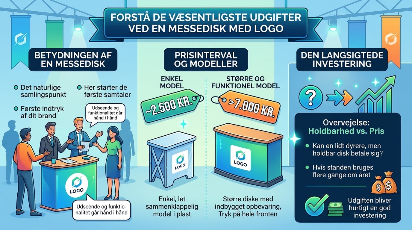Sådan får du en helstøbt præsentation med messedisk og pressevæg på budget